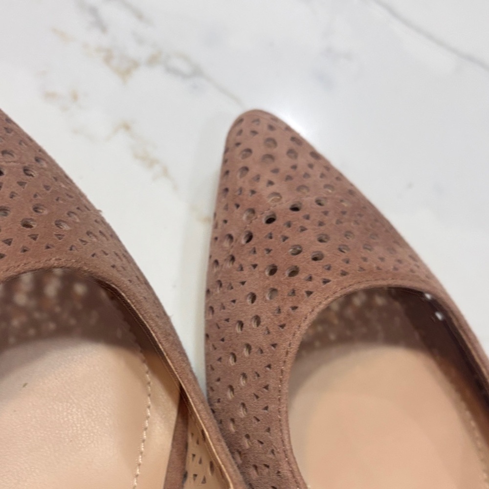 Alfani Brown Perforated Pointed-Toe Pumps - Picture 14 of 16